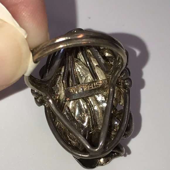 Vintage Sterling Silver Flower Ring, Size 7 1/2 - Picture 8 of 14